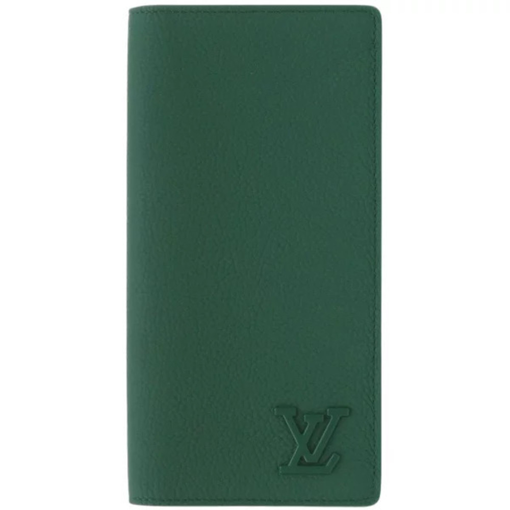 Louis Vuitton LV Aerogram Portefeuille Brazza NM Leather Green Long Wallet